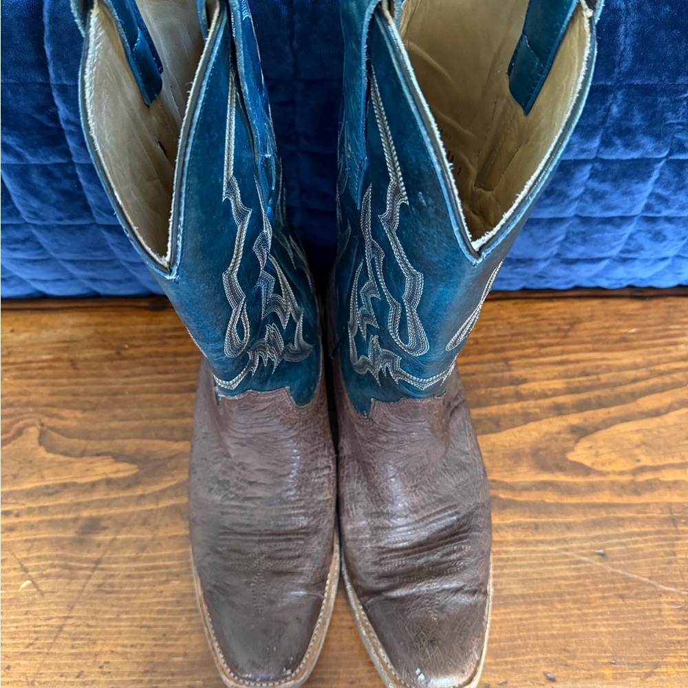 Corral Blue and Brown Cowboy Boots